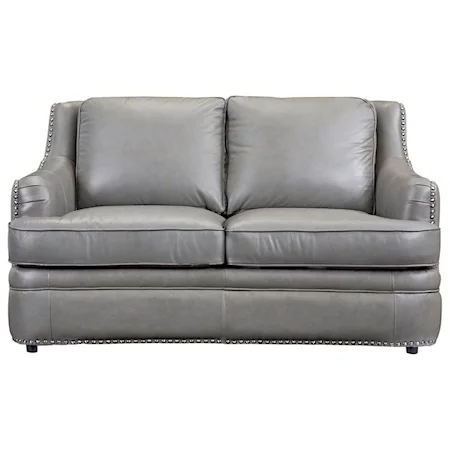 Transitional Loveseat with Nailhead Trim